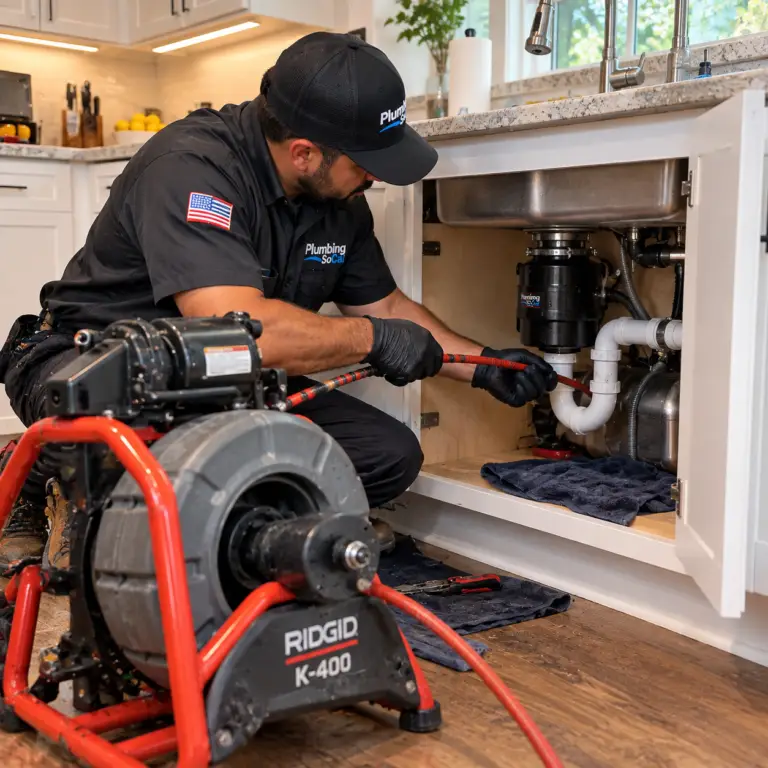 Local Plumber Cleaning Kitchen Sink Drain
