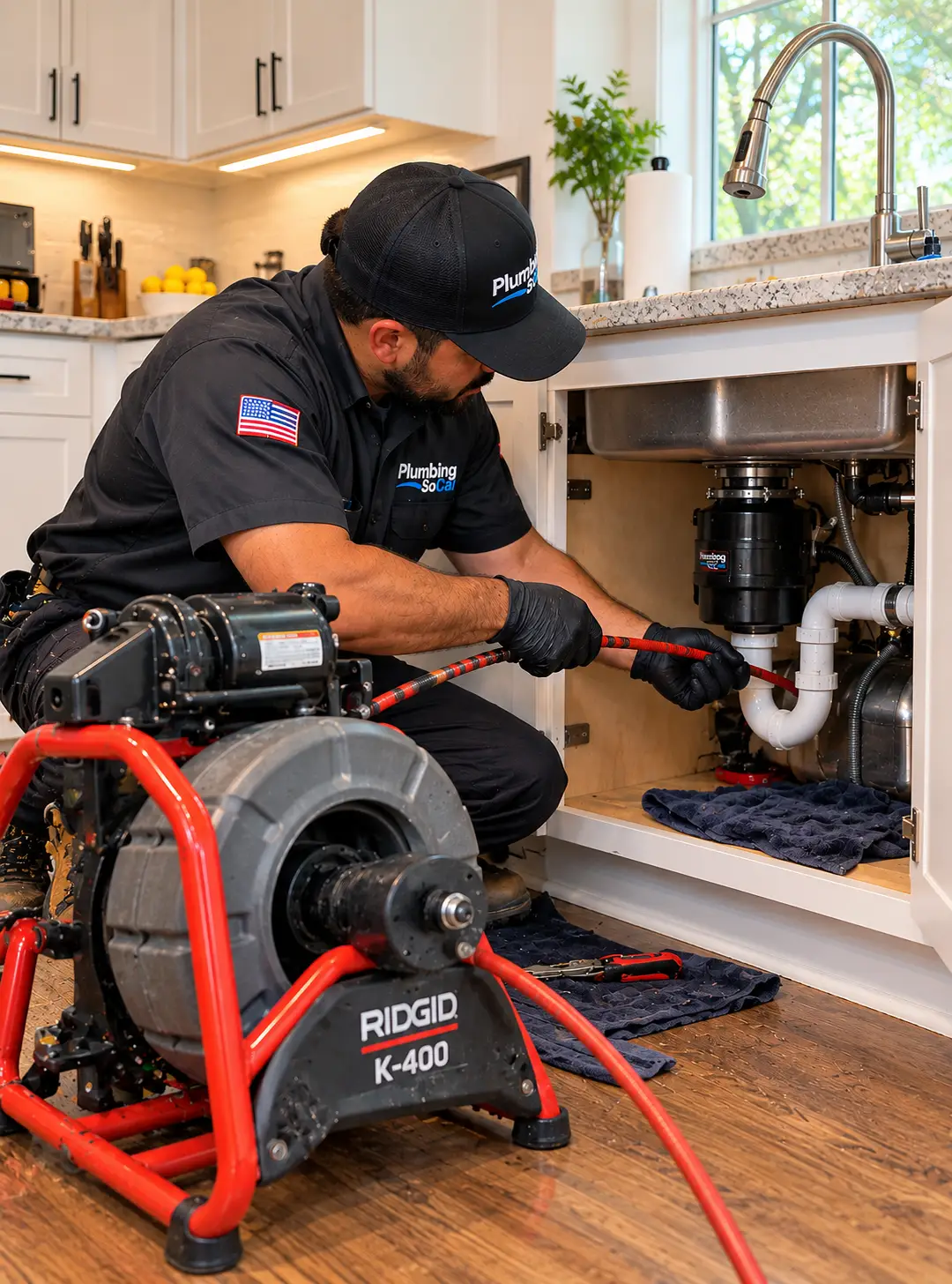 Local Plumber Cleaning Kitchen Sink Drain Hydro Jetter