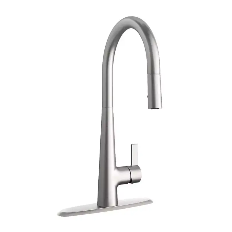 Kitchen Faucet in Brushed Nickel Cowan Series Single Handle Pull Down