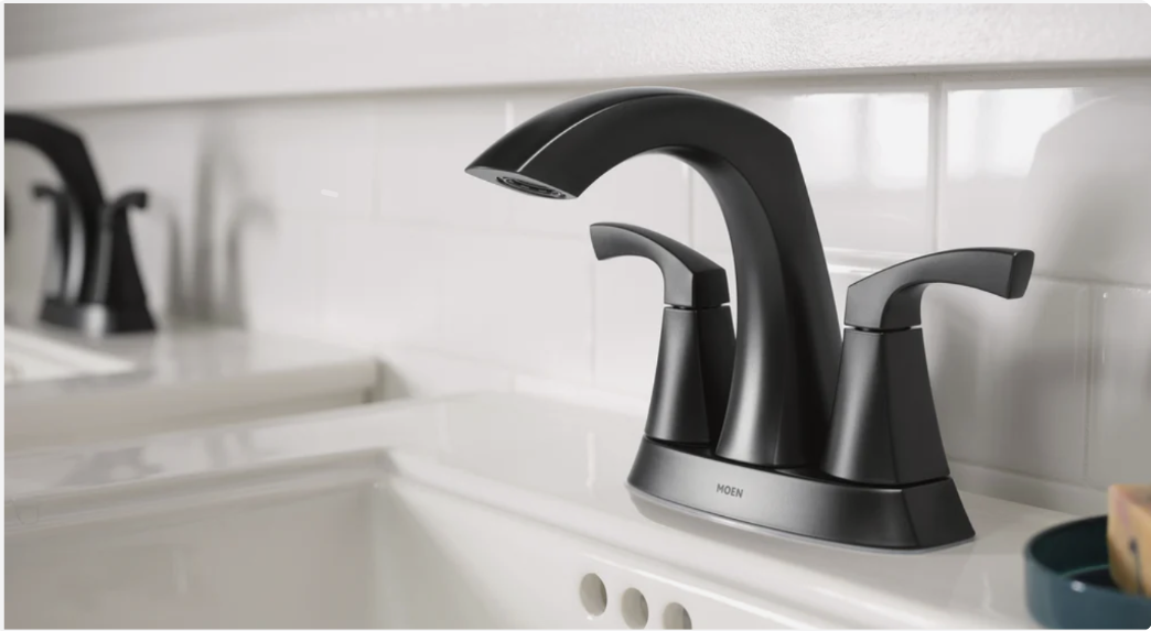 Bathroom Sink Faucet Moan 2 Handle in Black