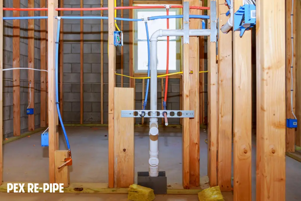 Repipe House with pex-pipes plumbing