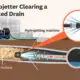 hydro-jetter clearing up clogged restaurant drain