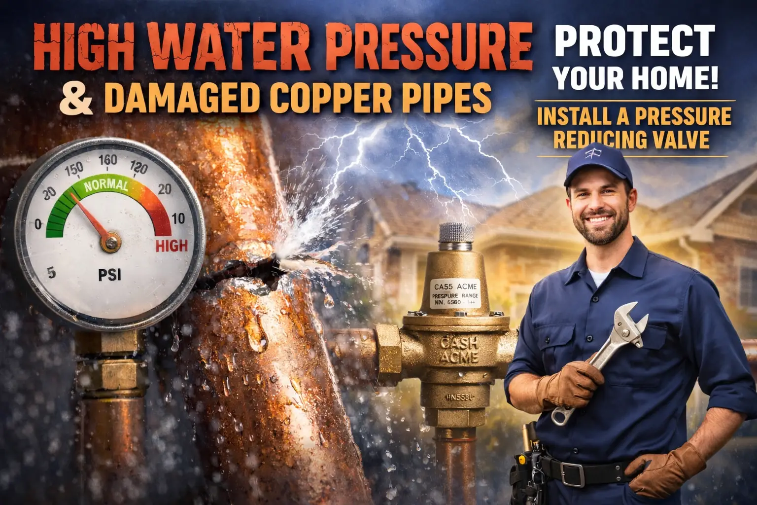 High Water Pressure in your home can burst pipes. How to reduce your water Pressure
