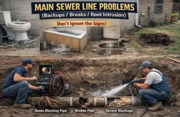 MAIN SEWER LINE PROBLEMS BACKUPS, ROOTS AND HOW TO FIX IT