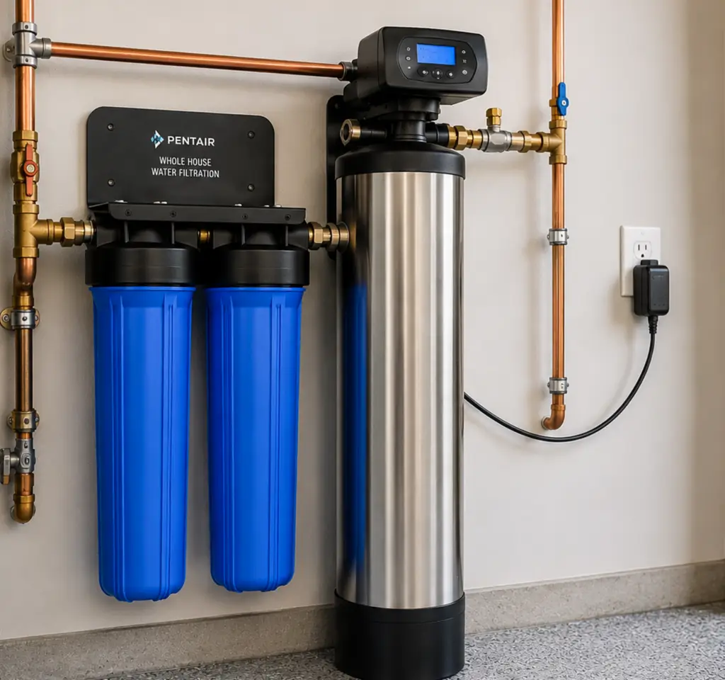 Water Filtration System for Home Instillation with Power Outlet